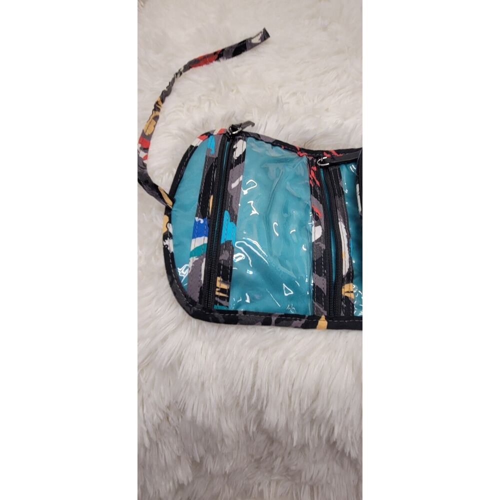 Vera Bradley Splash Floral Tie Fabric Closure Make Up Case Travel Clear Zip - Picture 3 of 8